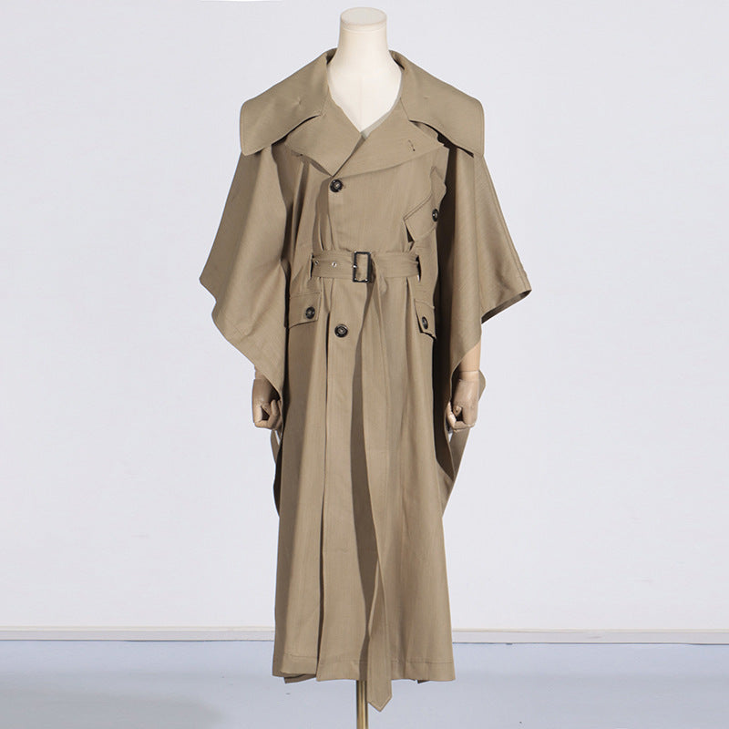 Cape Trench Coat For Women Fall Long