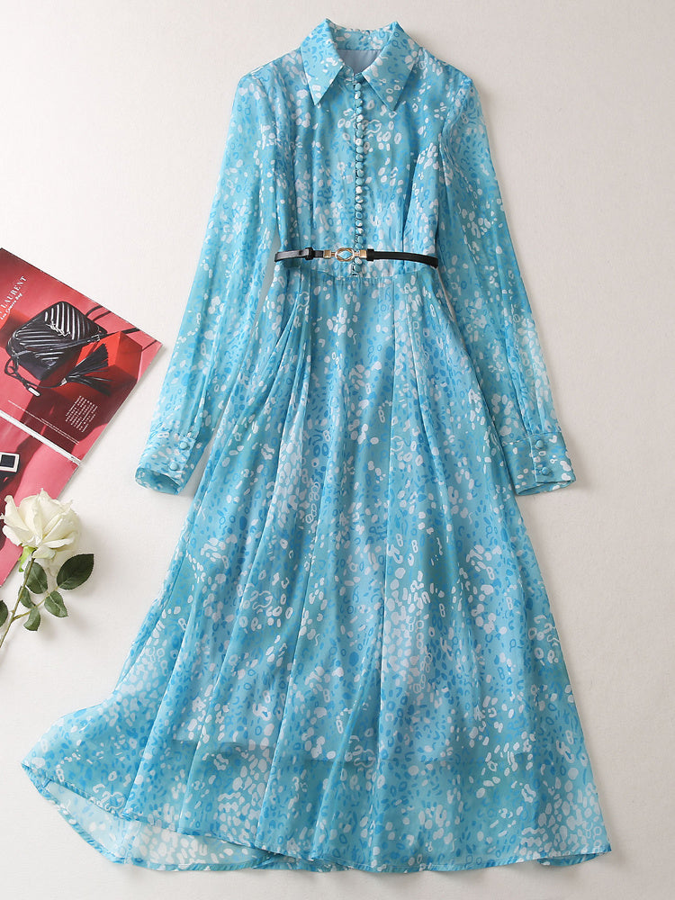 Elegant Chiffon Printed Dress For Women