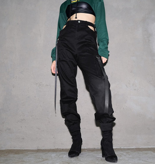 Women Black High Waist Pencil Pants